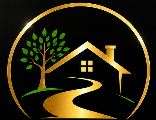 ABN house, tree, and path logo